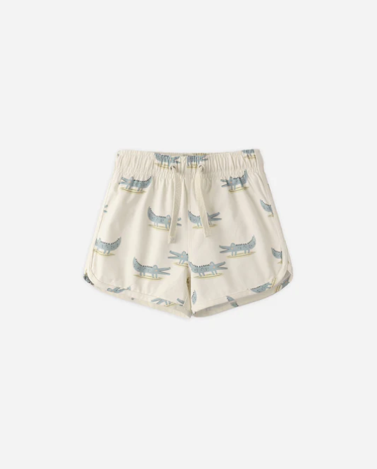 RYLEE + CRU SWIM TRUNKS ALLIGATORS