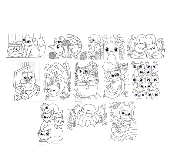 UNDERCOVER ART HIDDEN PATTERNS COLORING ACTIVITY - SMITTEN KITTENS