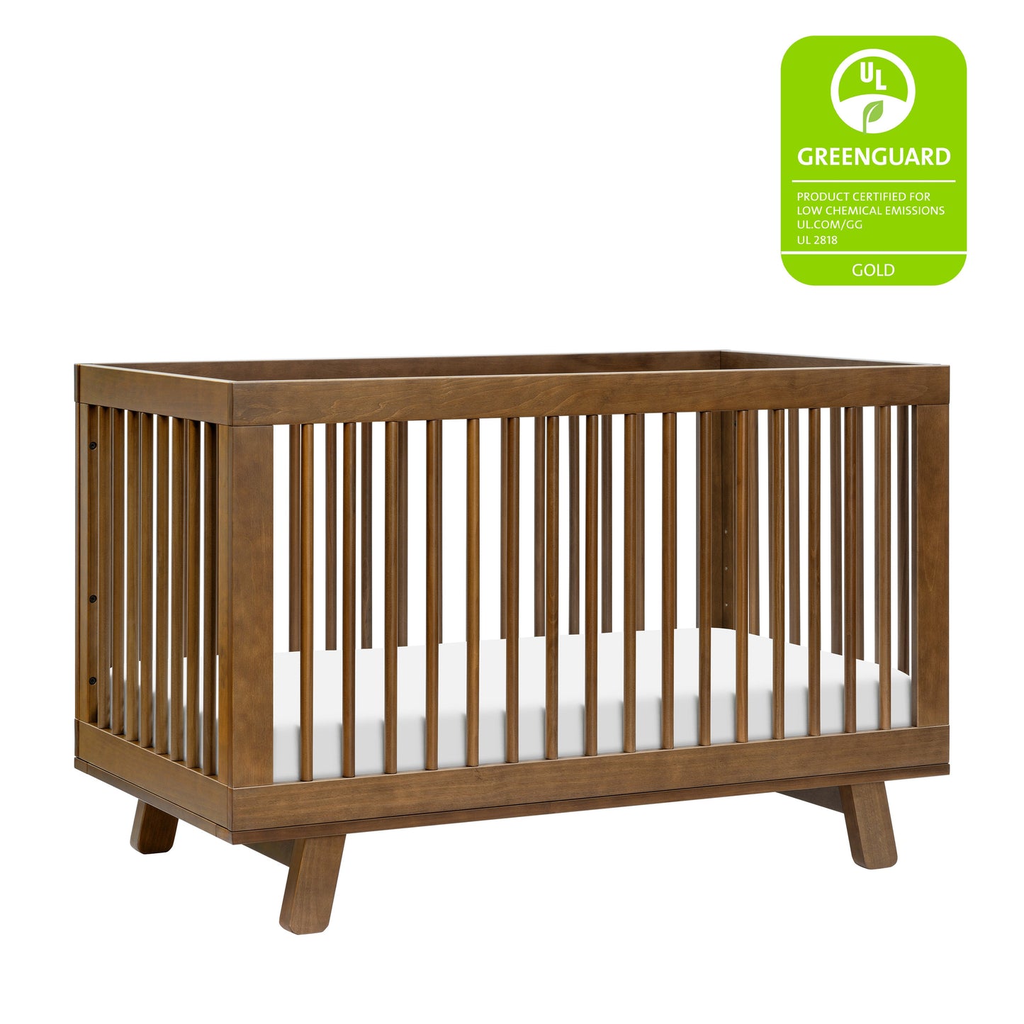 Hudson 3-in-1 Convertible Crib w/ToddlerBedConversionKit in White/Washed Natural
