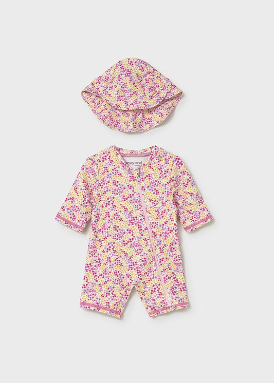 MAYORAL NEWBORN GIRL 2-PIECE SWIM SET WITH SUN PROTECTION