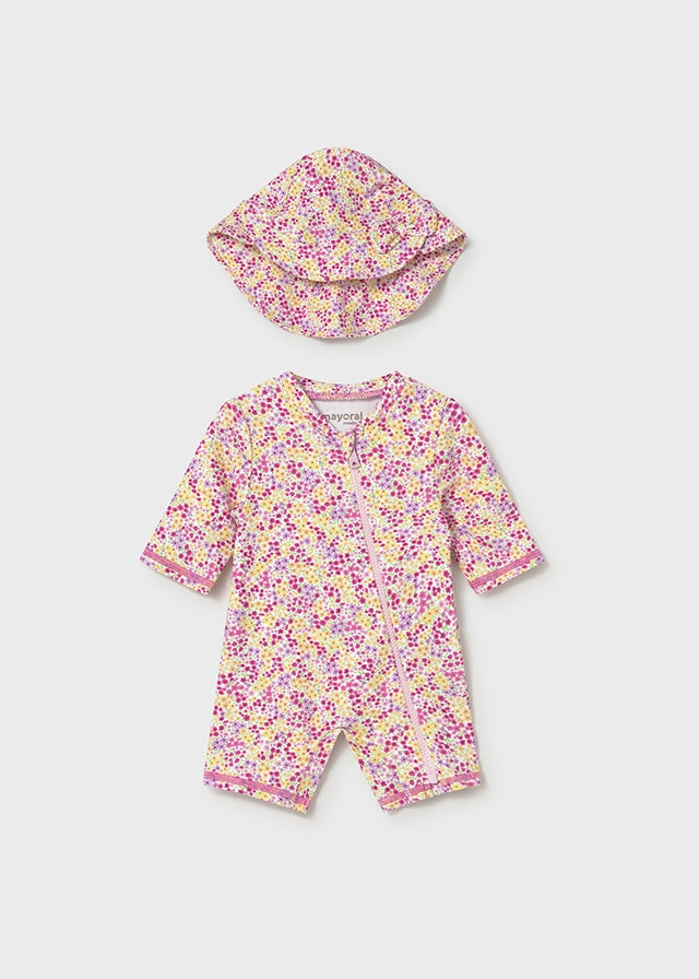 MAYORAL NEWBORN GIRL 2-PIECE SWIM SET WITH SUN PROTECTION