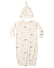 QUINCY MAE BAMBOO BABY GOWN + HAT SET WOODLAND