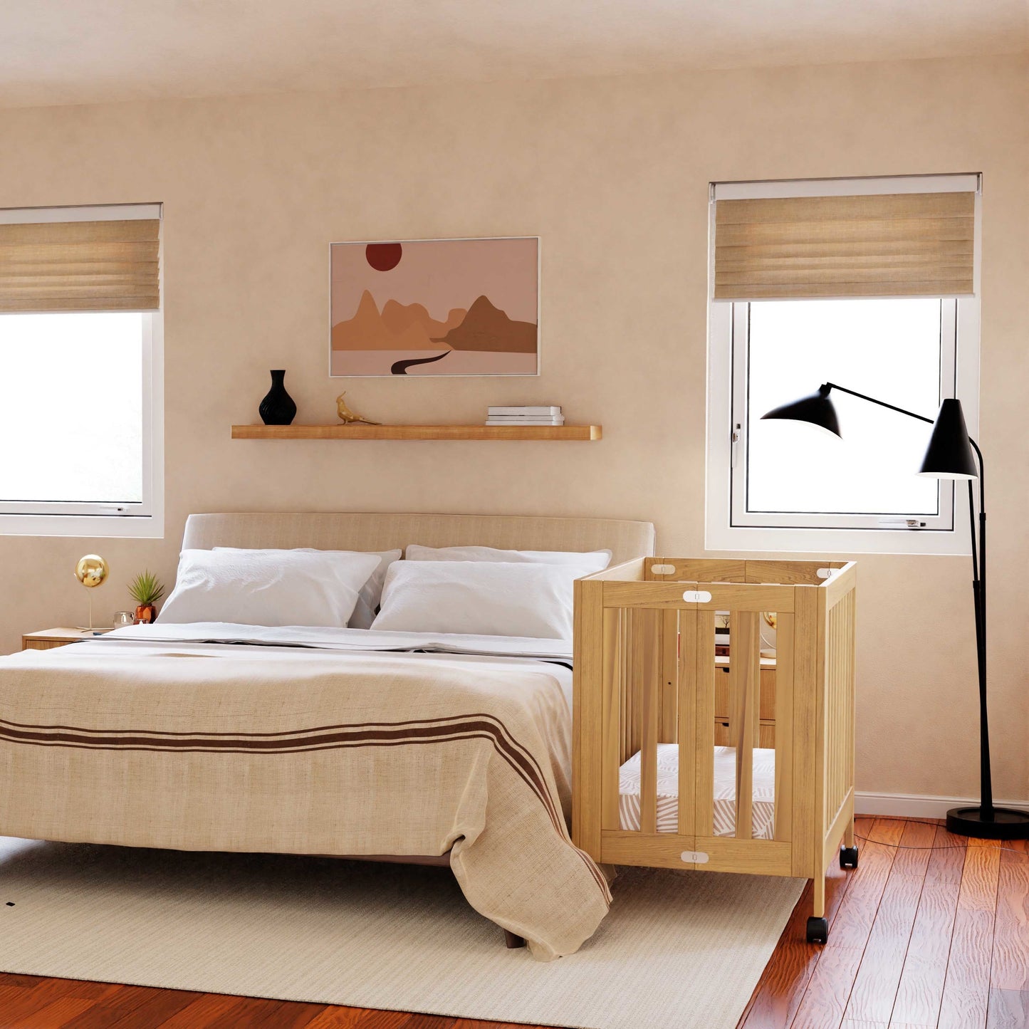 Origami Mini Crib in Light Sage