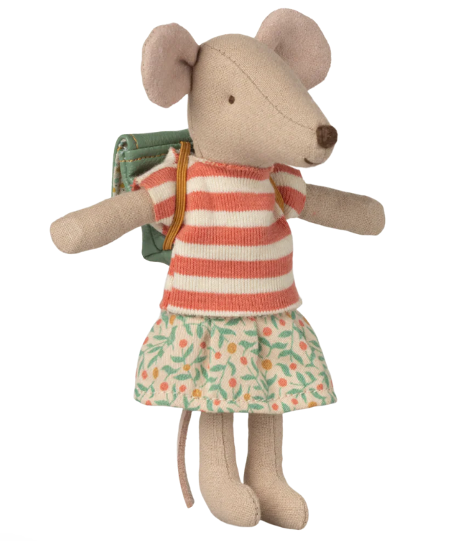 MAILEG TRICYCLE MOUSE, BIG SISTER - GREEN