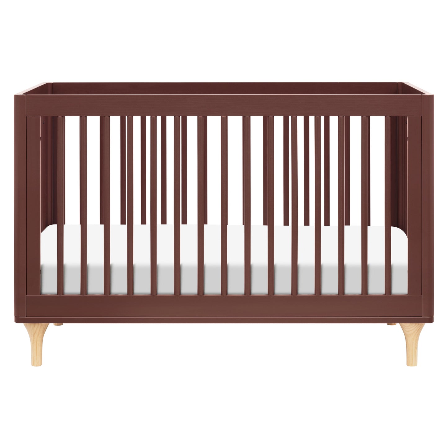 Lolly 3-in-1 Convertible Crib w/Toddler Bed Conversion in Crimson/Natural