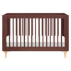 Lolly 3-in-1 Convertible Crib w/Toddler Bed Conversion in Crimson/Natural