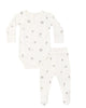 QUINCY MAE SIDE SNAP BODYSUIT + PANT SET SHEEP