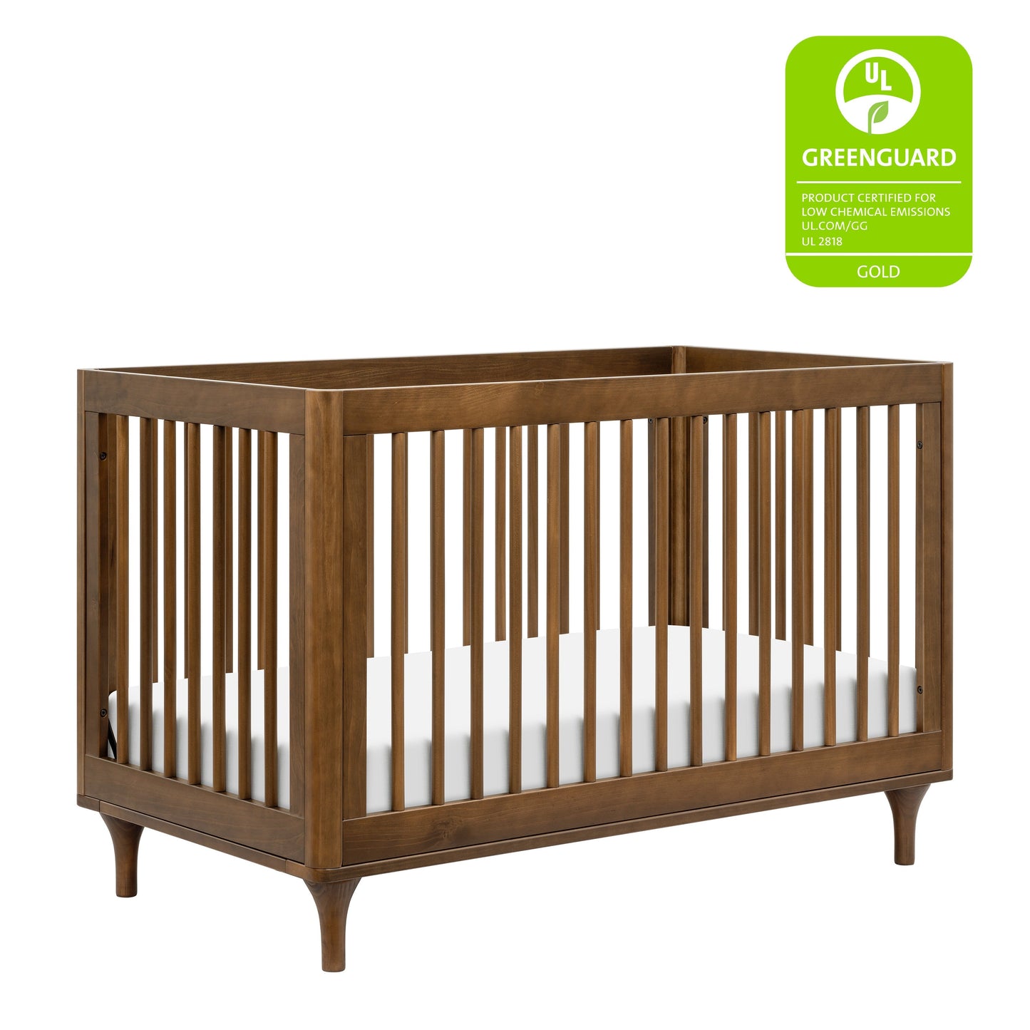 Lolly 3-in-1 Convertible Crib w/Toddler Bed Conversion in Crimson/Natural