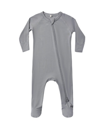 QUINCY MAE BAMBOO ZIP FOOTIE SLATE