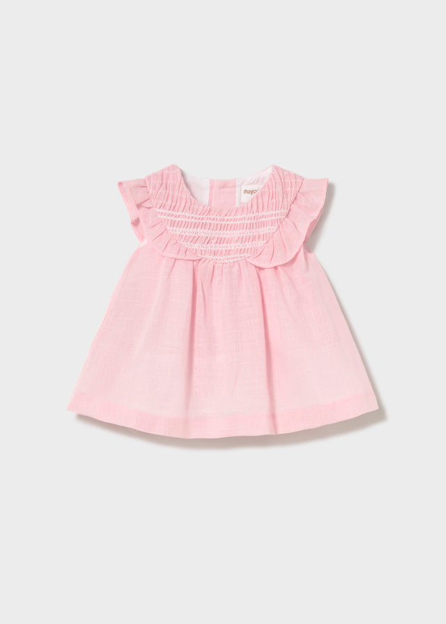 MAYORAL GIRL SMOCKED DRES - PINK