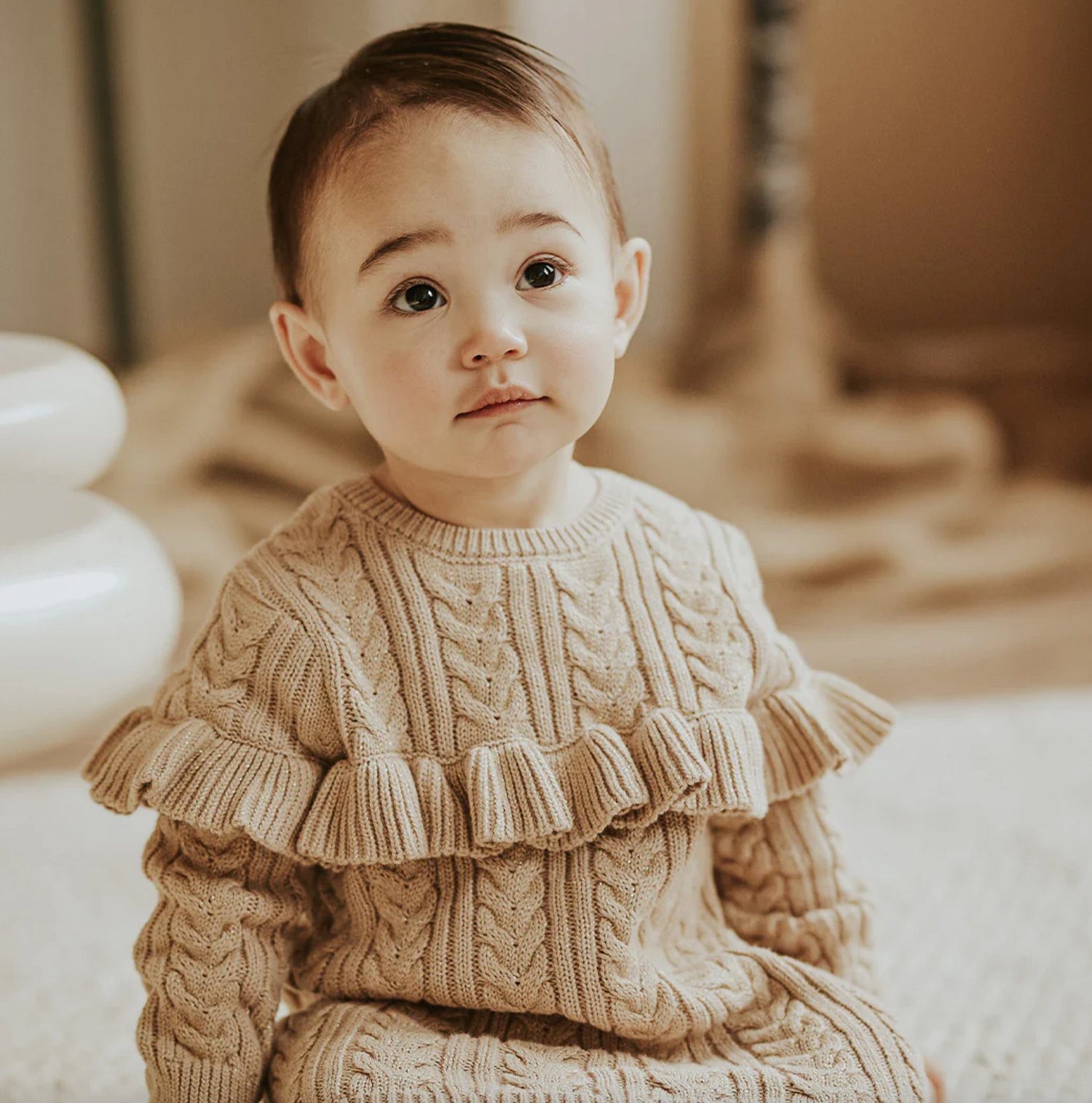knit sweater dress set Layer Lover Beige Ribbed Knit Two-Piece Dress & Cardigan Set