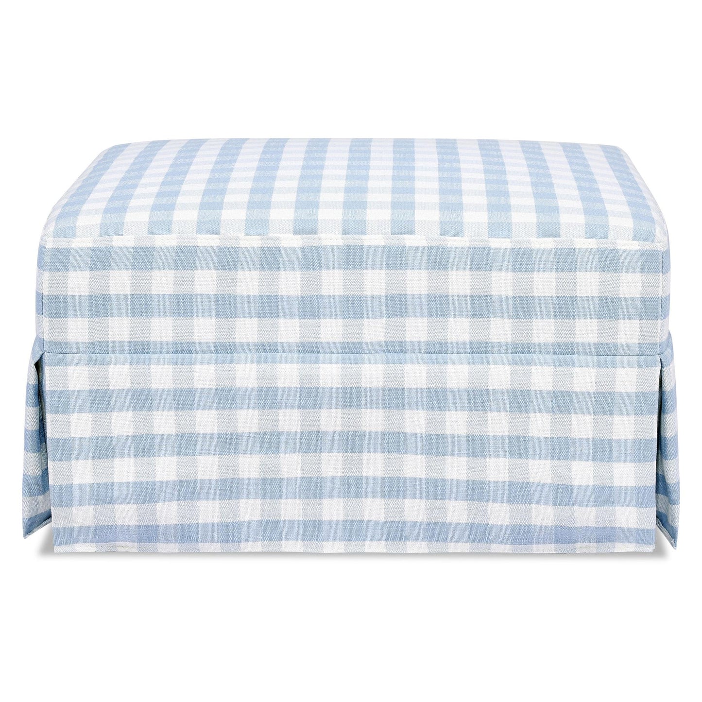 Crawford Gliding Ottoman in Tan Gingham