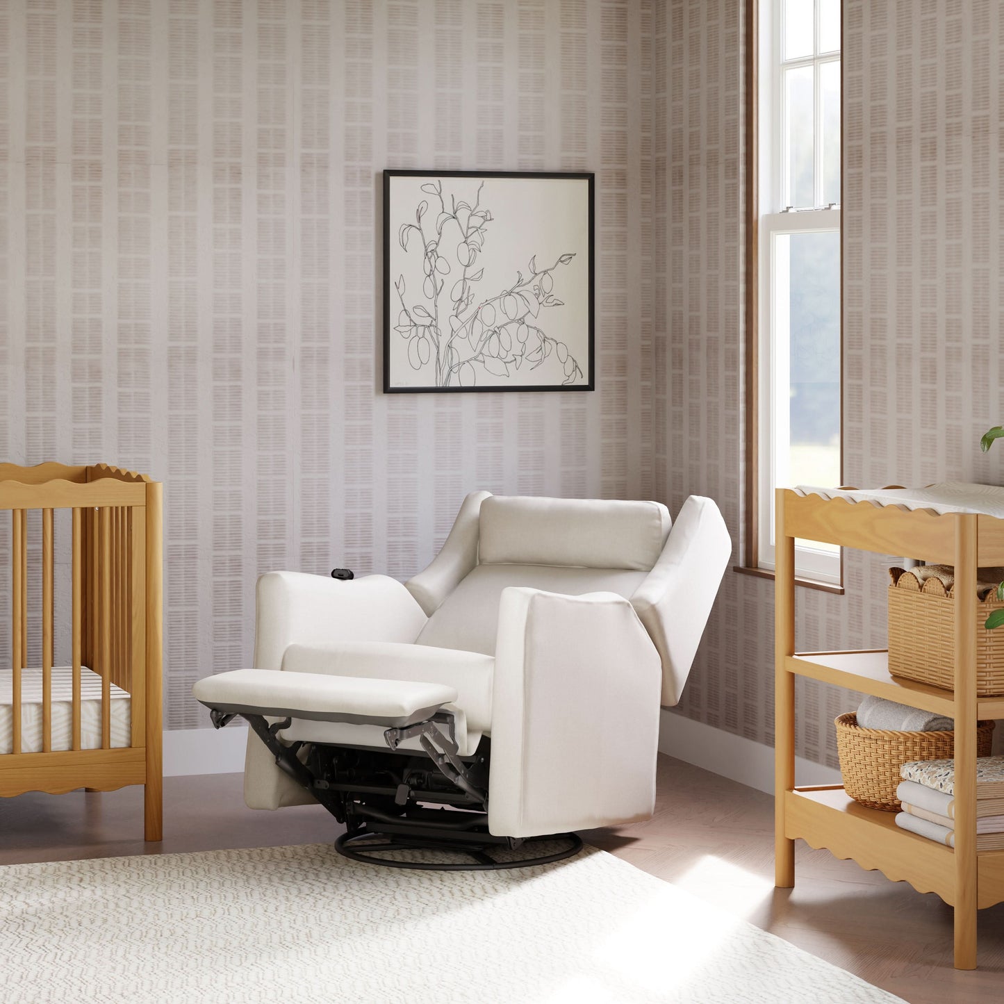 BABYLETTO KIWI DELUXE POWER RECLINER & SWIVEL GLIDER WITH HEAT AND MASSAGE