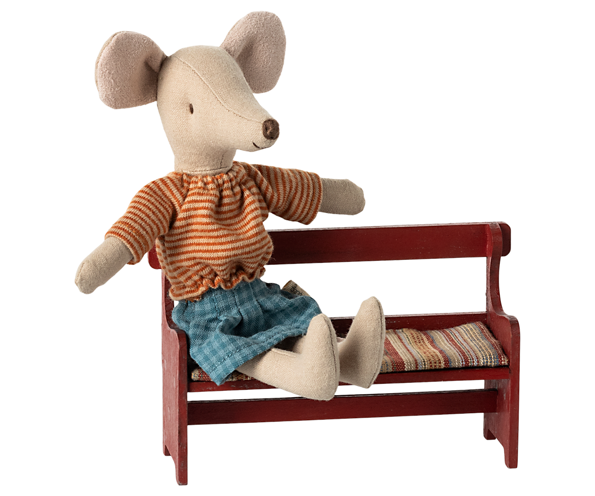 MAILEG BENCH, MOUSE- RED