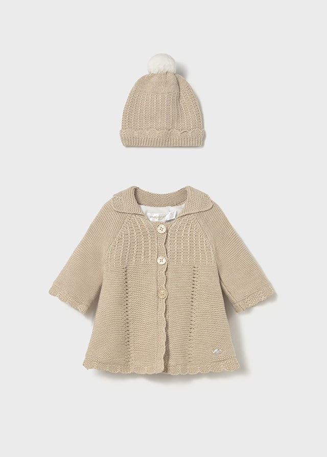 MAYORAL GIRL KNIT COAT WITH HOOD