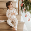 GINGERBREAD PRINT ON SILVER PEONY PJ SET
