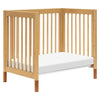 Gelato 4-in-1 Convertible Mini Crib and Twin bed in Natural Walnut Finish with Gold Feet