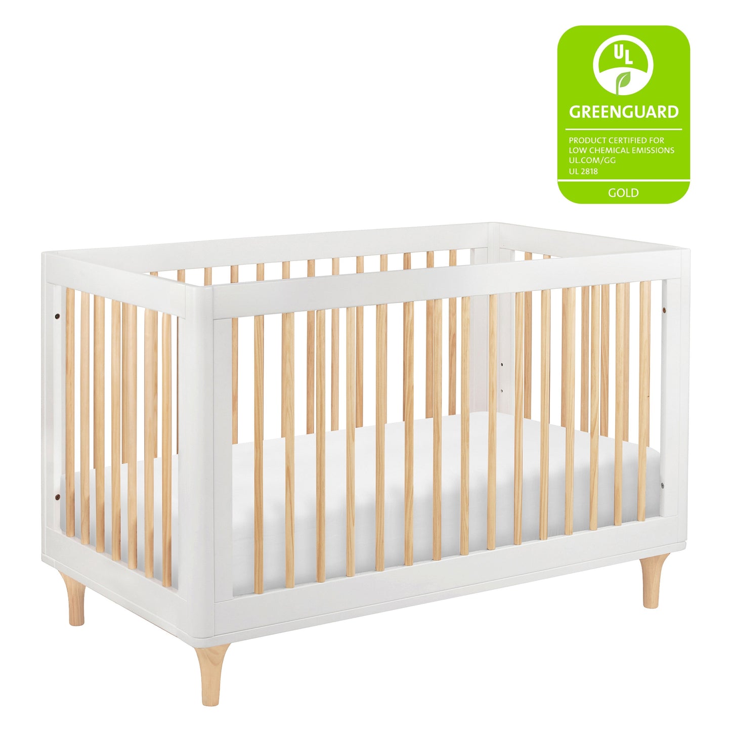 Lolly 3-in-1 Convertible Crib w/Toddler Bed Conversion in Crimson/Natural