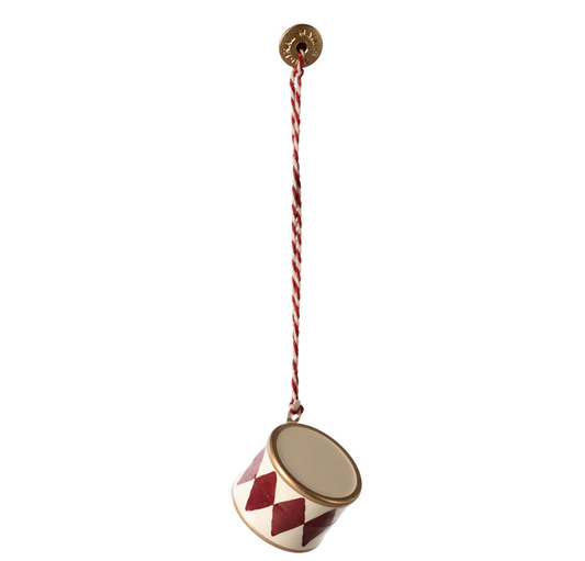 MAILEG METAL ORNAMENT, SMALL DRUM - RED