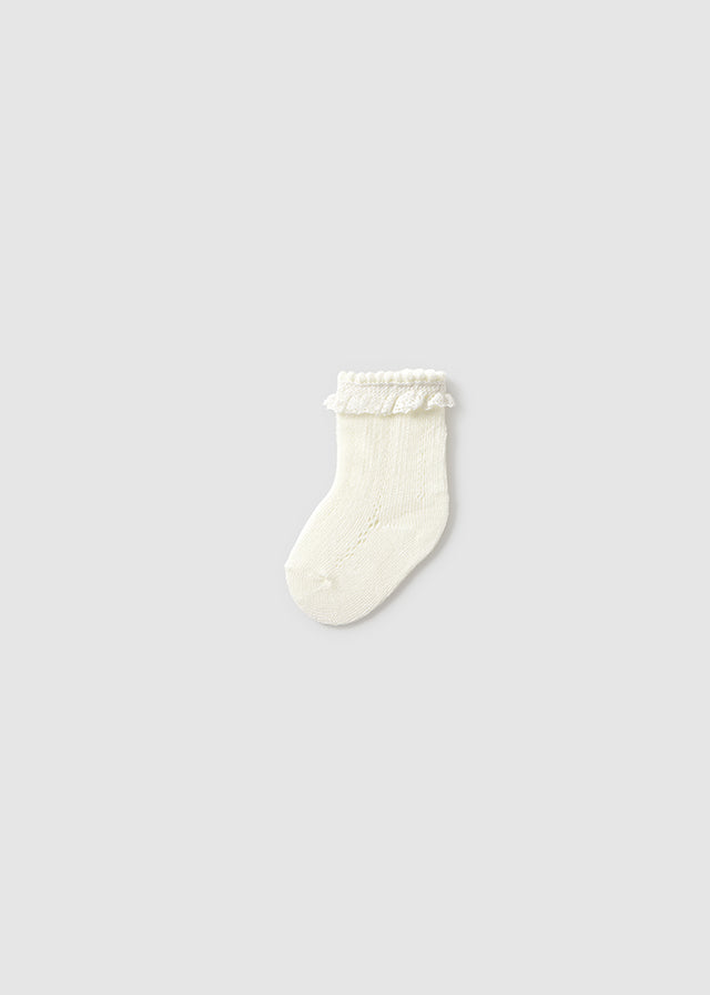 MAYORAL NEWBORN OPENWORK SOCKS - IVORY