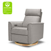 Willa Power Glider Recliner w/ adj. headrest & USB in Performance Grey Eco-Weave w/Light Wood Base