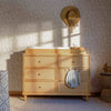 Marin with Cane 6 Drawer Assembled Dresser in Warm White and Honey Cane