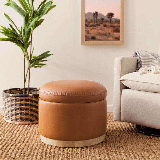 BABYLETTO NAKA STORAGE OTTOMAN IN VEGAN LEATHER