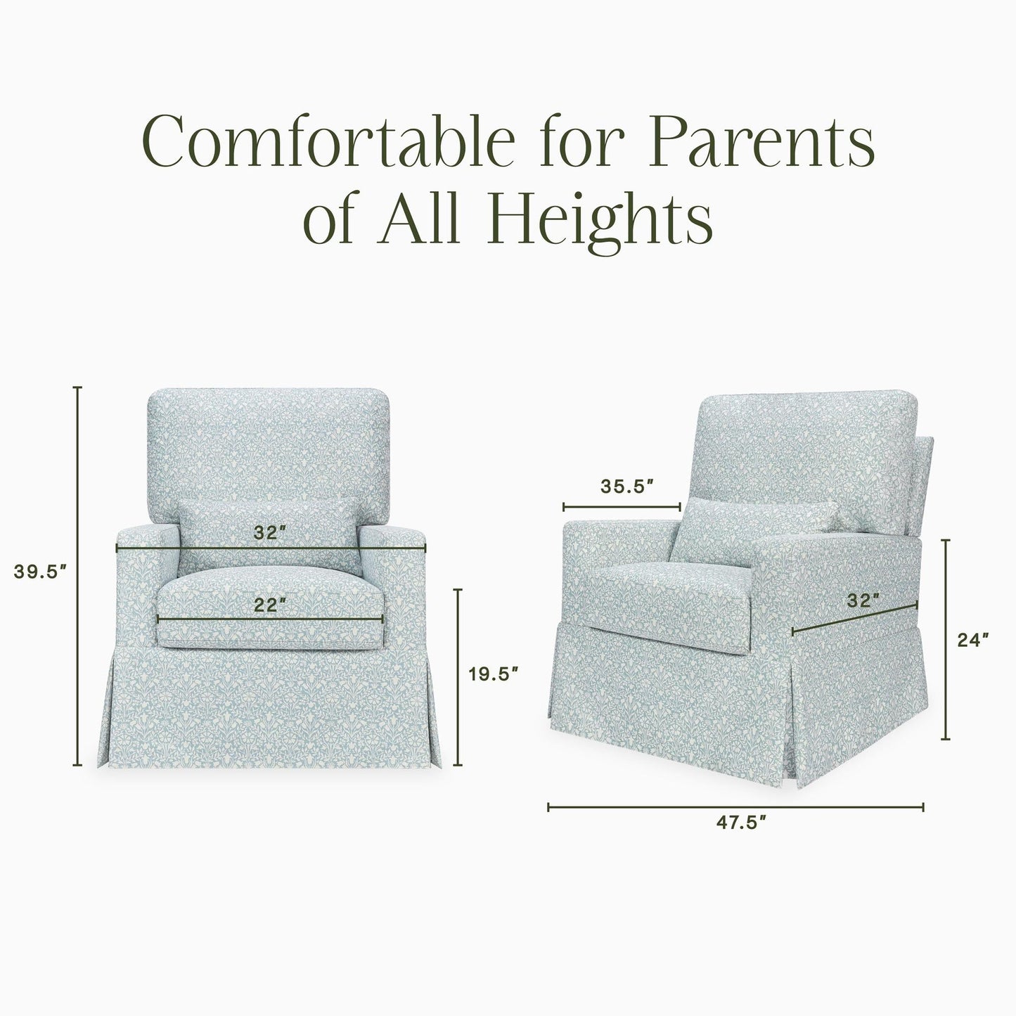 MORRIS & CO. X NAMESAKE CRAWFORD PILLOWBACK COMFORT SWIVEL GLIDER