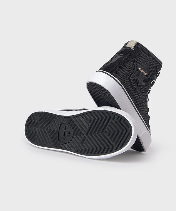 MAYORAL GIRL SEQUIN HIGH TOP SNEAKERS