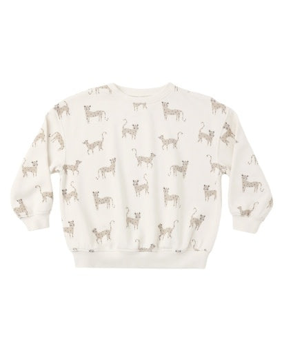 RYLEE & CRU RELAXED SWEATSHIRT LEOPARDS