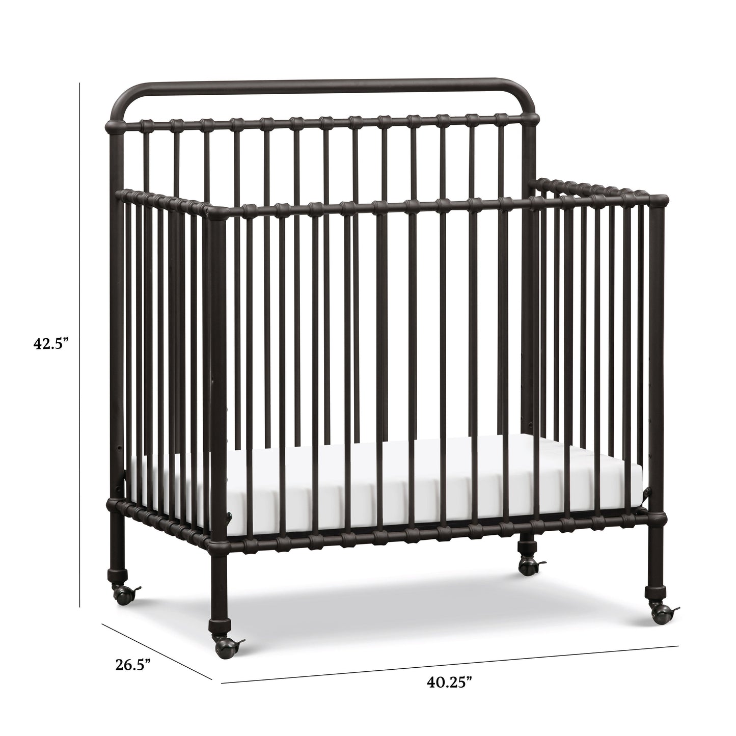 Winston 4-in-1 Convertible Mini Crib in Vintage Gold