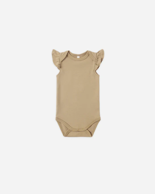 QUINCY MAE RELAXED FLUTTER SLEEVE BODYSUIT HONEY