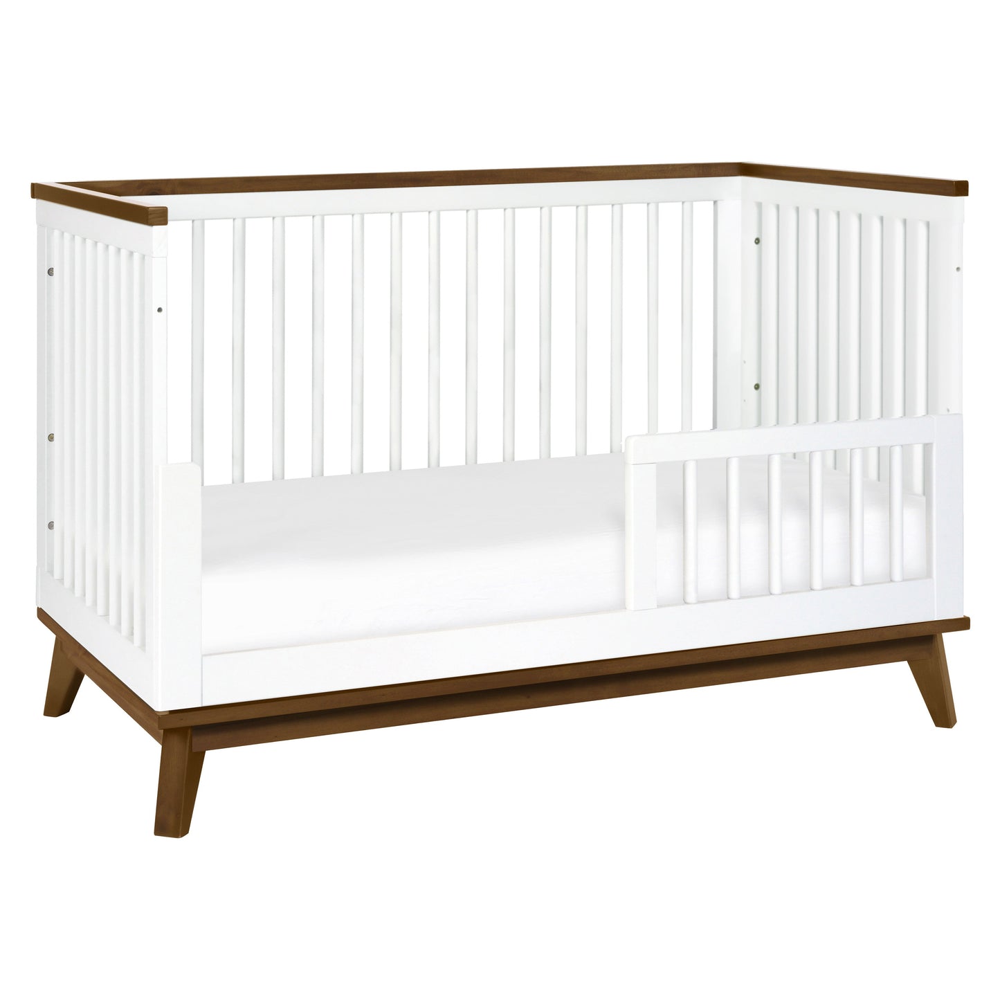 Scoot 3-in-1 Convertible Crib w/ToddlerBedConversion Kit in White/WashedNatural