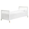Gelato 4-in-1 Convertible Mini Crib and Twin bed in Natural Walnut Finish with Gold Feet