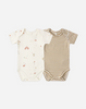 QUINCY MAE SHORT SLEEVE BODYSUIT PACK CARNIVAL, HONEY STRIPE