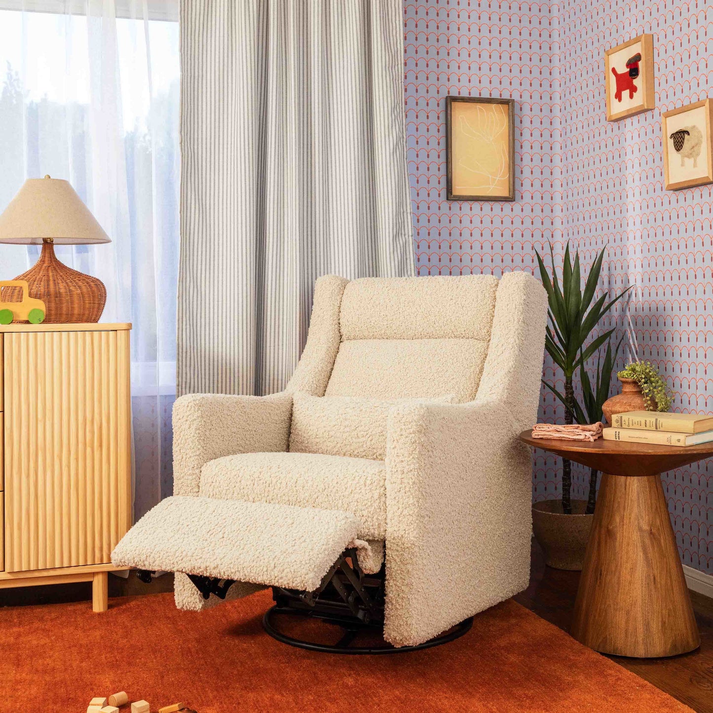 Kiwi Plus Power Glider Recliner w/ Power Headrest in Performance Beach Eco-Weave