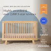 Hudson 3-in-1 Convertible Crib w/ToddlerBedConversionKit in White/Washed Natural