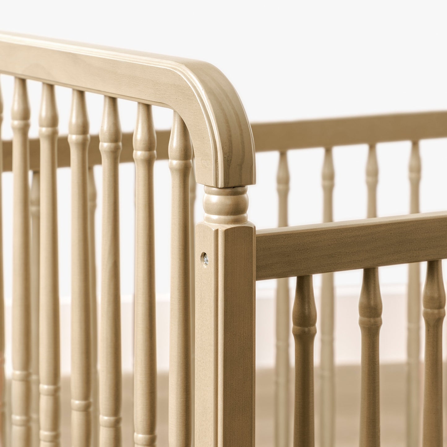 Liberty 3-in-1 Convertible Spindle Crib w/Toddler Bed Conversion Kit in Dusty Rose