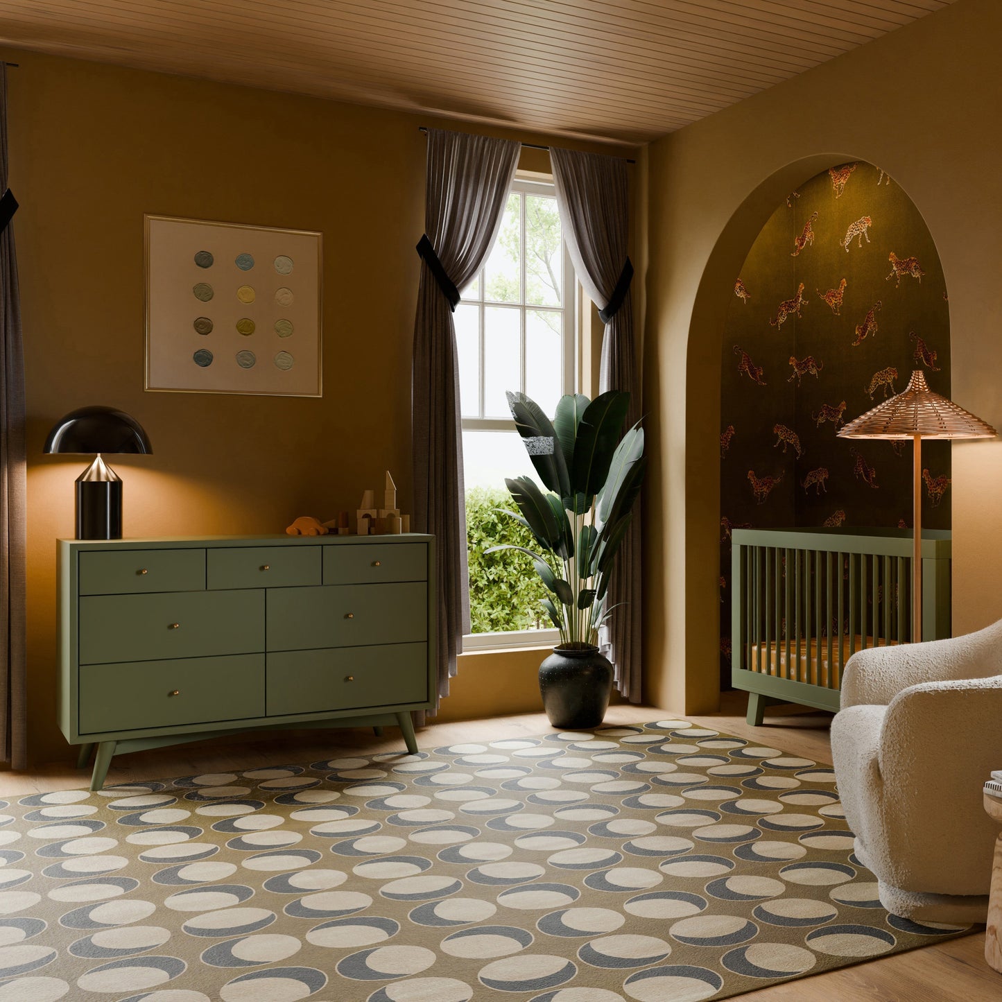 Palma 7-Drawer Double Dresser, Assembled in Warm White