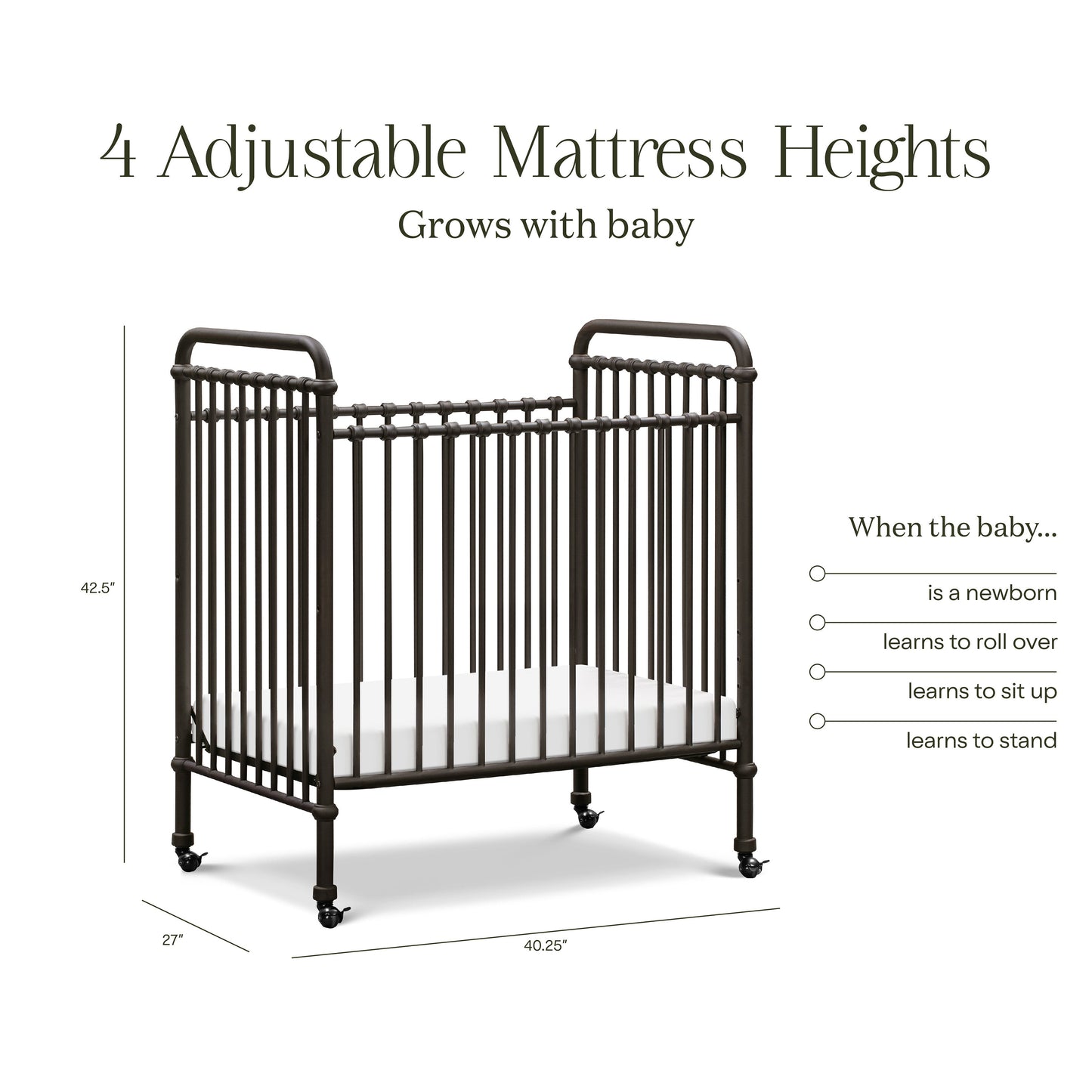 NAMESAKE ABIGAIL 3-IN-1 CONVERTIBLE MINI CRIB