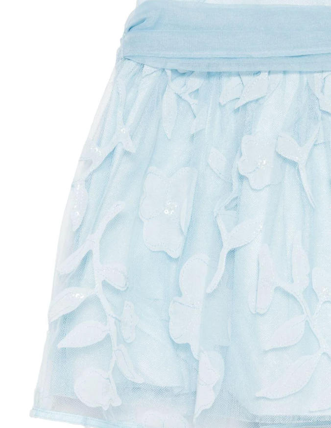 ABEL & LULA  BABY FLORAL DRESS- SKY BLUE
