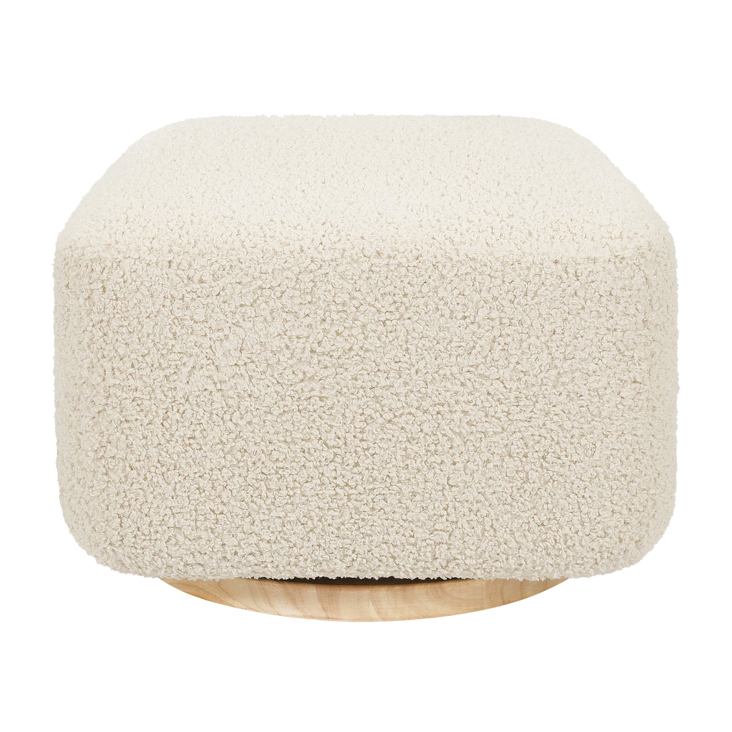 Kiwi Gliding Ottoman in Ivory Boucle w/ Gold Base