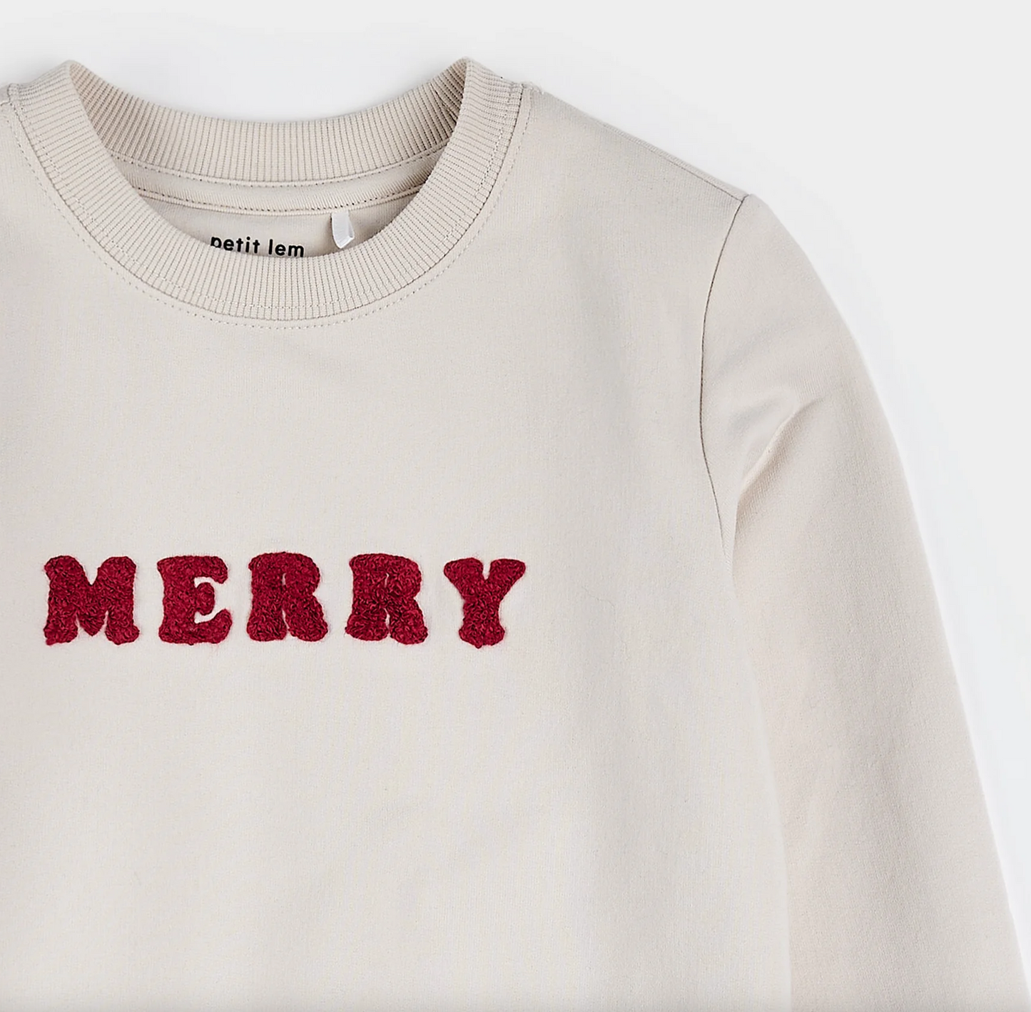 MERRY ON CREME FLEECE SWEATSHIRT