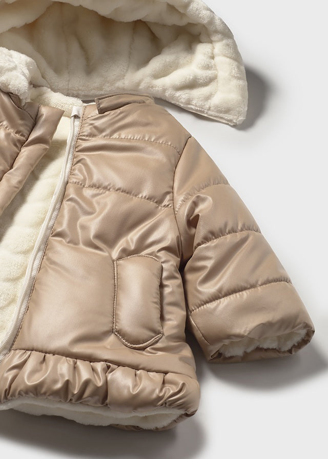 MAYORAL GIRL REVERSIBLE COAT - PEANUT