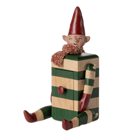 MAILEG ELF WITH DRAWER - GREEN