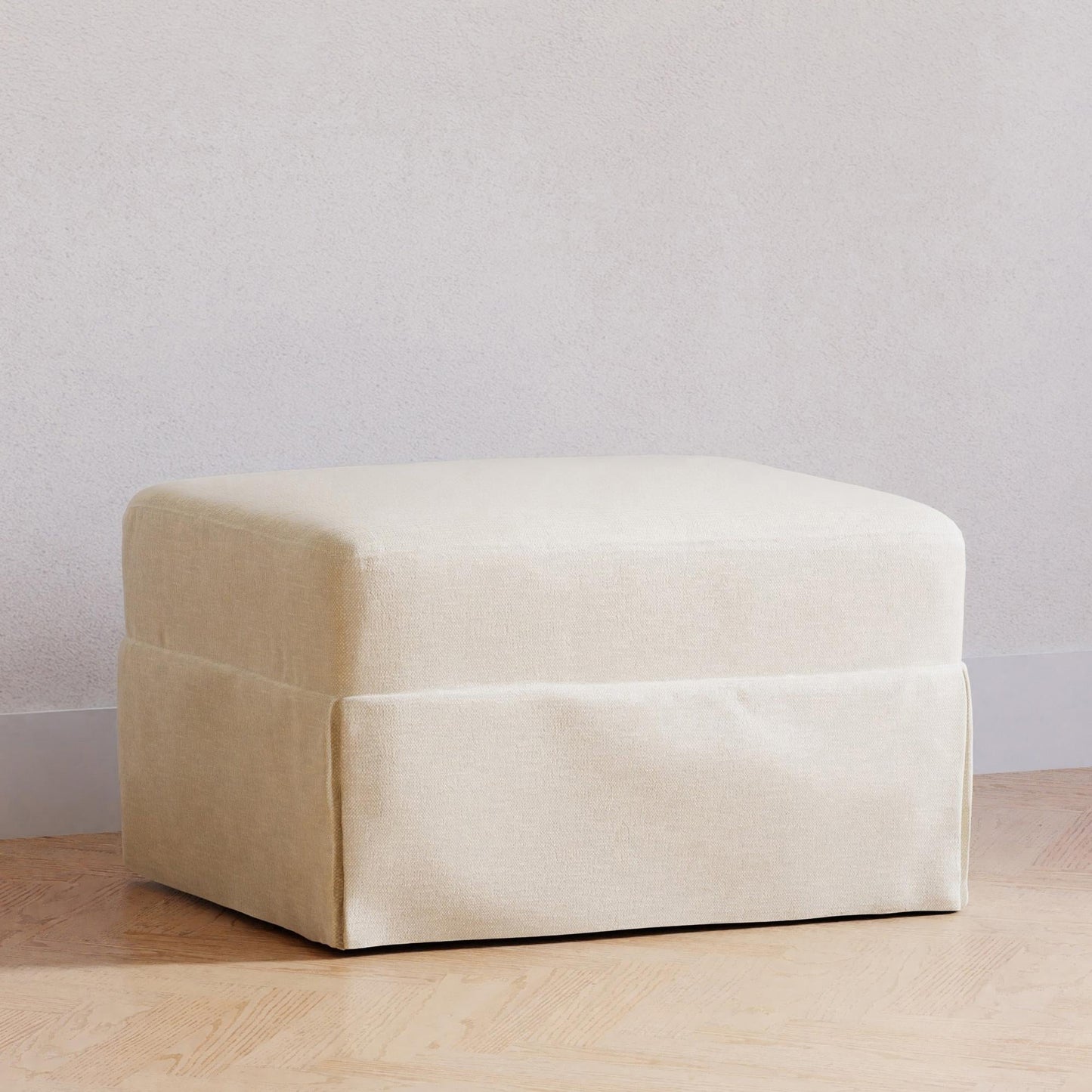 Crawford Gliding Ottoman in Tan Gingham