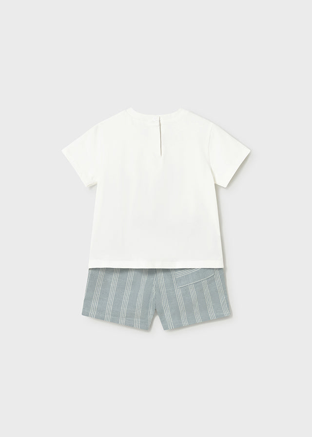 MAYORAL LINEN SHORTS AND T-SHIRT 2-PIECE SET JADE