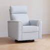 Willa Power Glider Recliner w/ adj. headrest & USB in Performance Grey Eco-Weave w/Light Wood Base