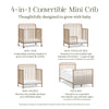 Winston 4-in-1 Convertible Mini Crib in Vintage Gold