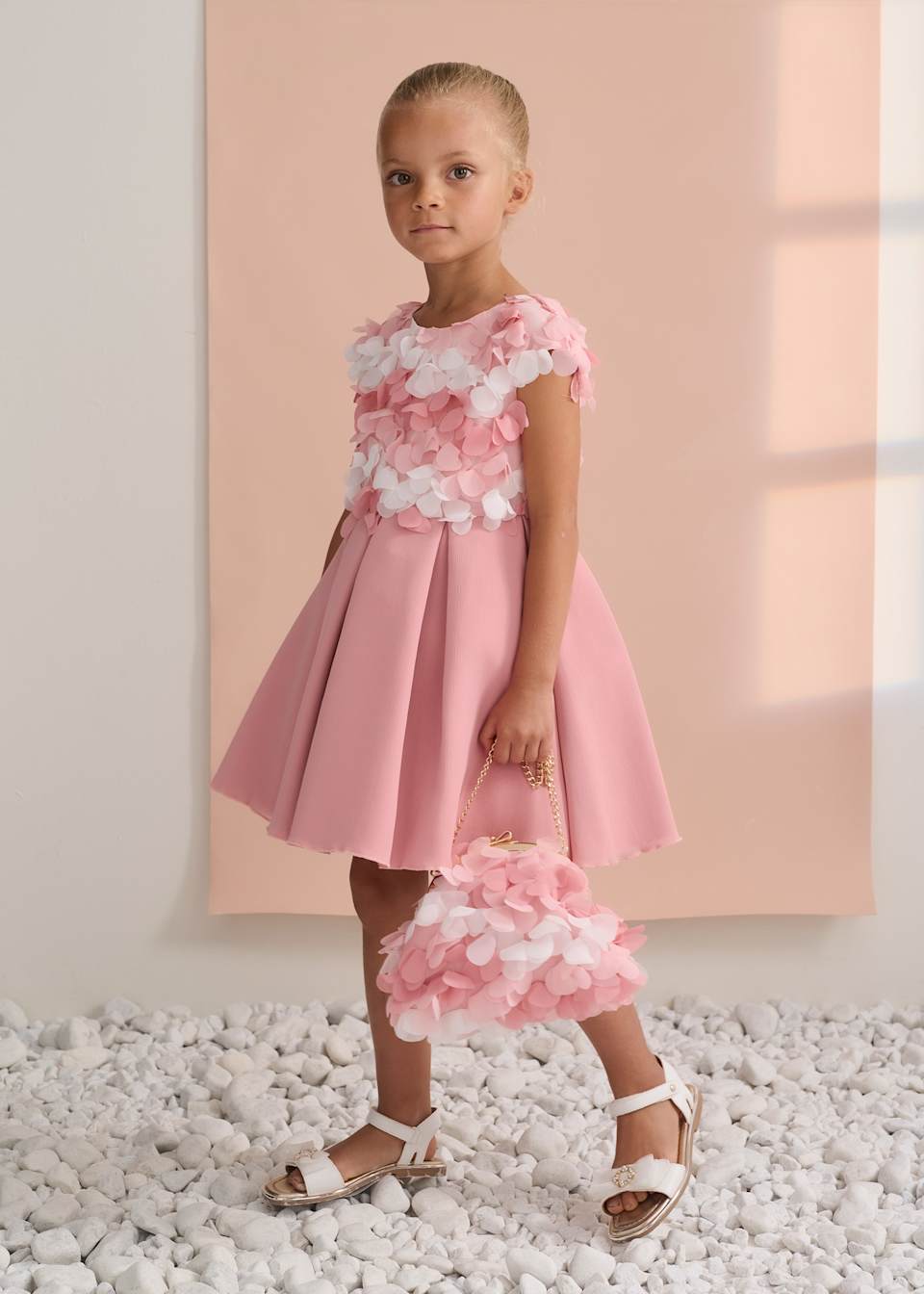 ABEL & LULA 3D FLORAL CHIFFON DRESS